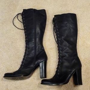 Jessica Bennett Granny boots black leather Size 7.5